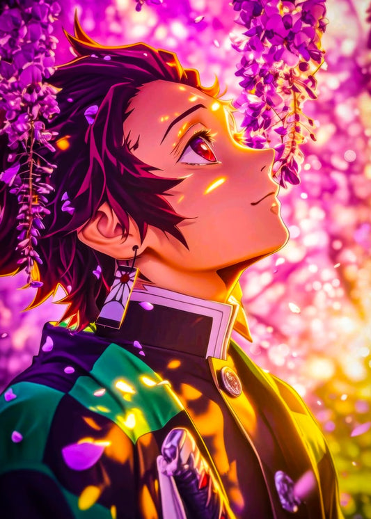 Tanjiro with Falling Petals