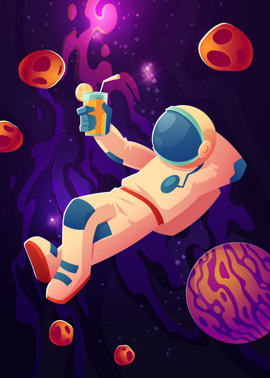 Relaxing astronaut & cocktail