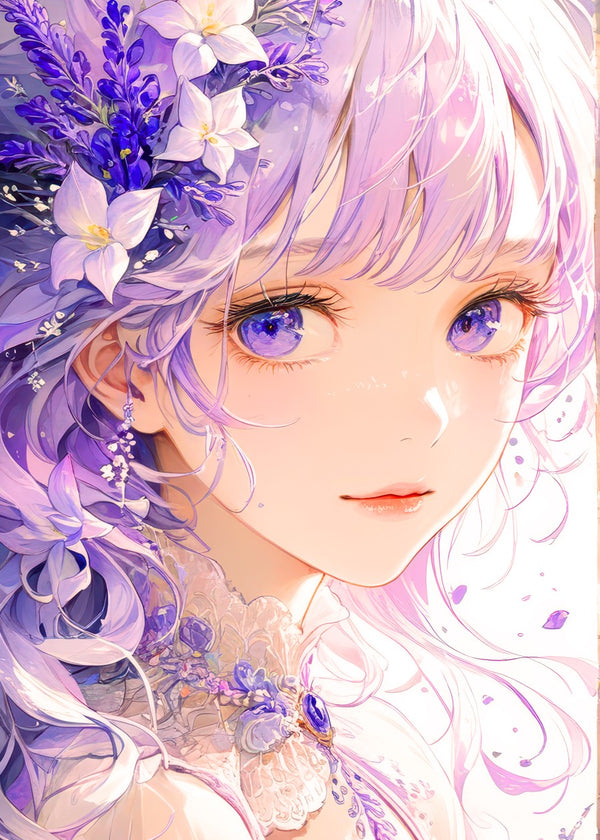Purple haired woman