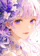Purple haired woman