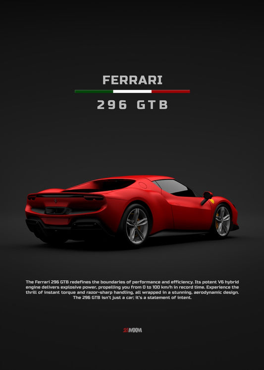 2021 Ferrari 296 GTB Back Red 