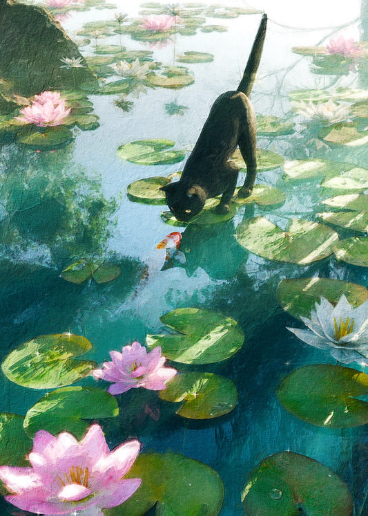 Cat and Koi