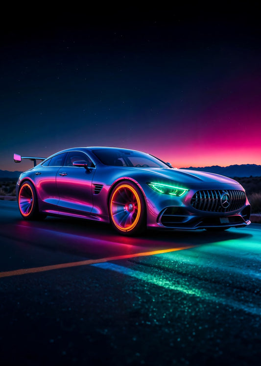 Neon Mercedes AMG Car