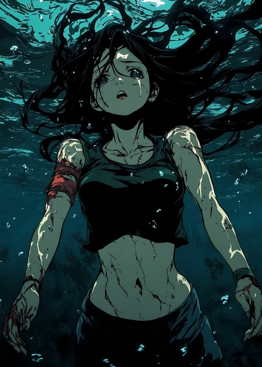 Dark Vintage Anime Bikini Girl