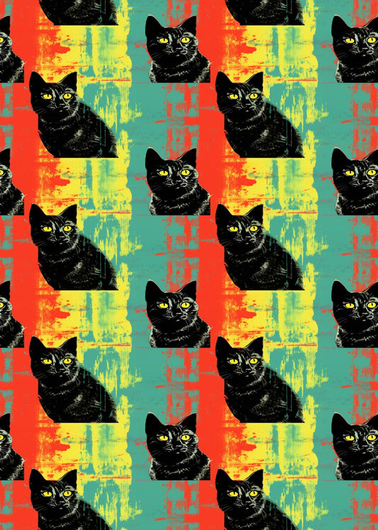 Cute Retro Black Cat 
