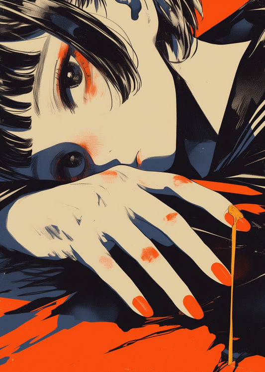 Anime Girl with Orange Accents
