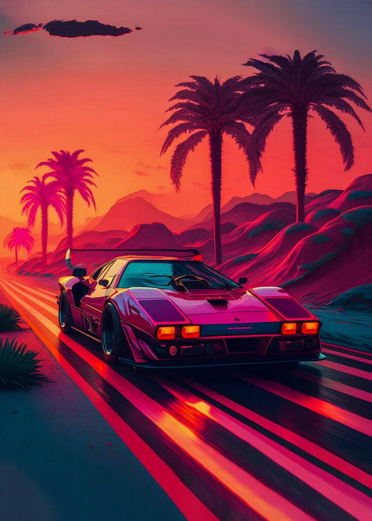 Lamborghini, synthwave car