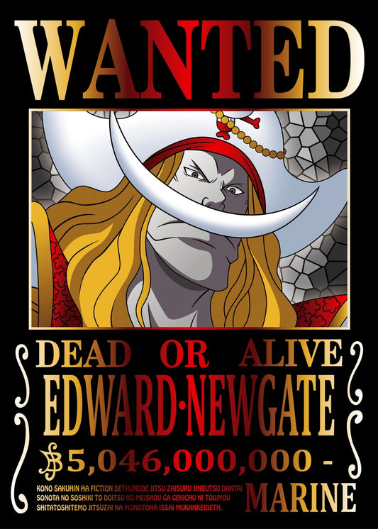 One Piece EDWARD NEWGATE Wanted Poster