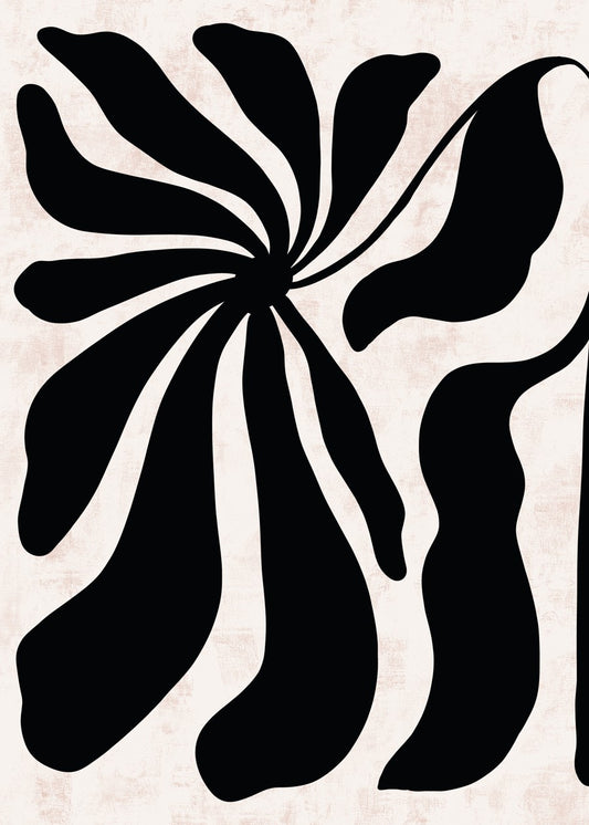 Bold Black Petal Swirl
