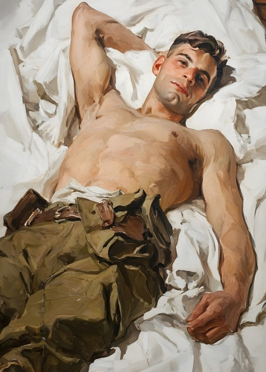 Handsome Sleepy Soldier Painting