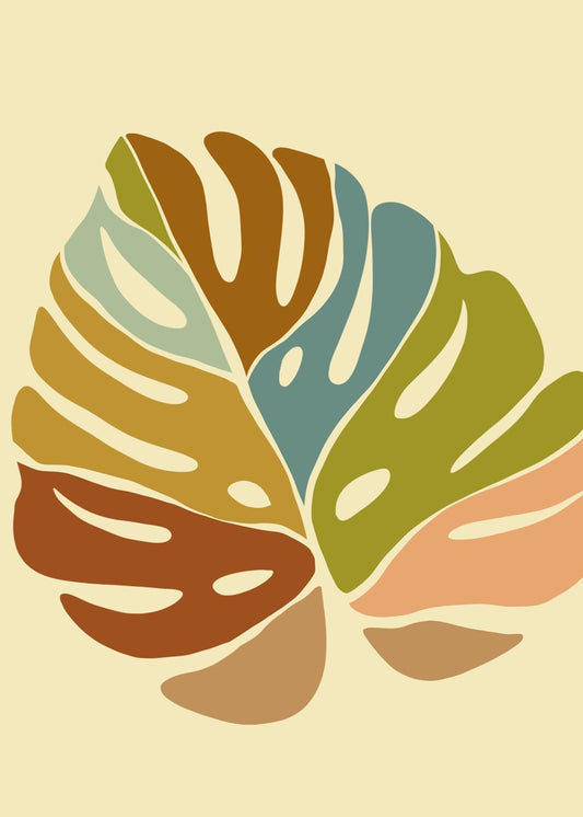 Colorful Monstera Leaf