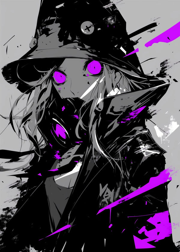 Anime Witch with Purple Eyes
