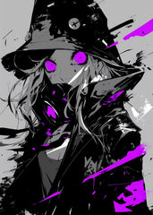 Anime Witch with Purple Eyes