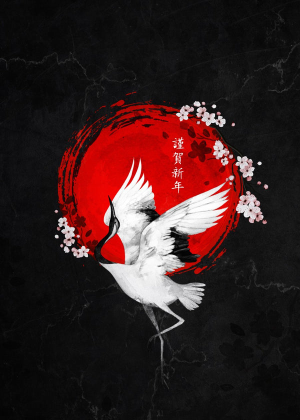 Japanese Crane New Years Blessing