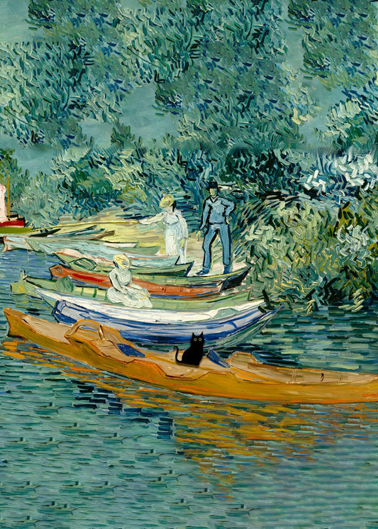 Bank of the oise black cat