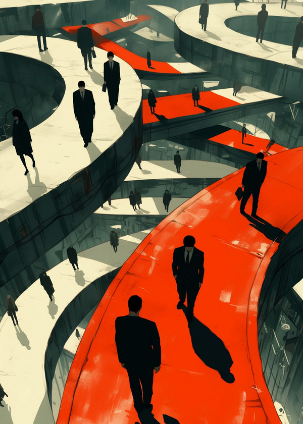 Businessmen on Elevated Paths