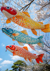 Japanese Koinobori carp stream