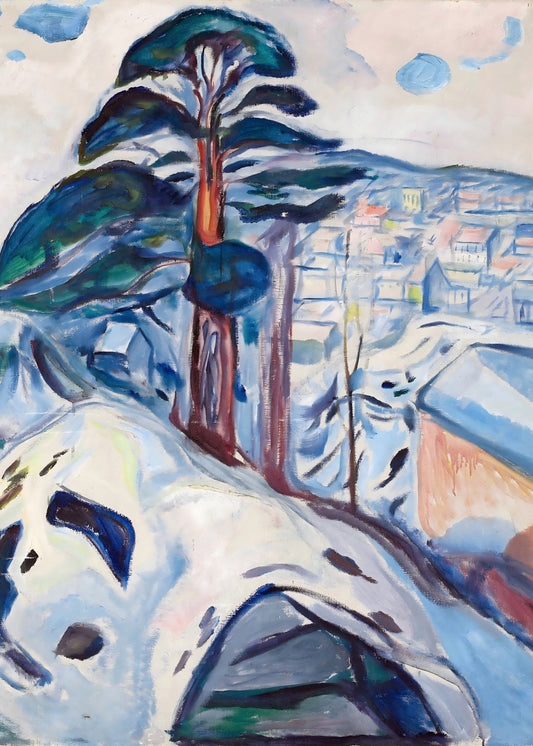 Winter in Kragero painting