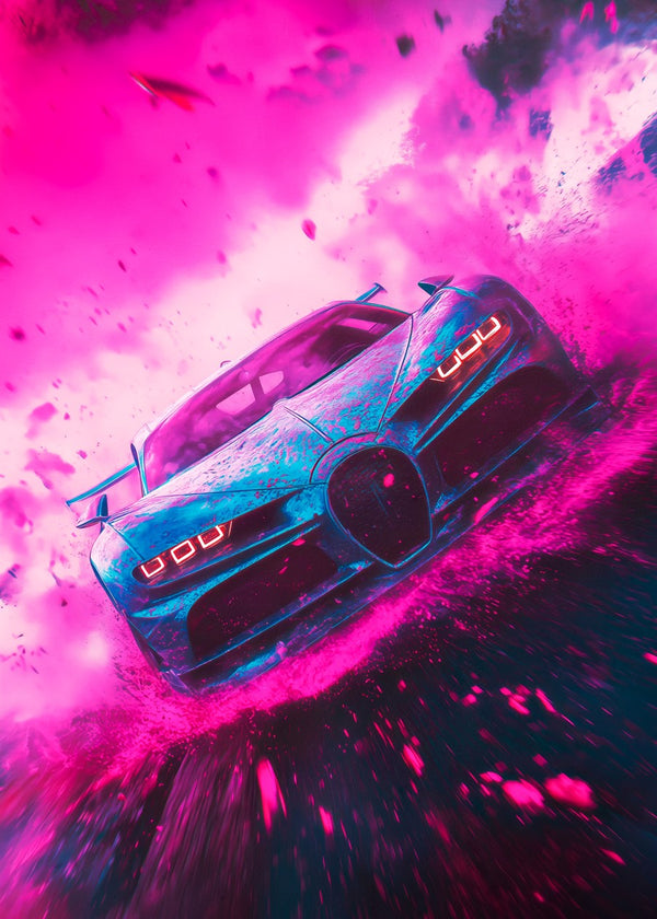 Bugatti with Pink Explosion
