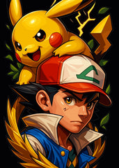 Pikachu and Ash ketchum