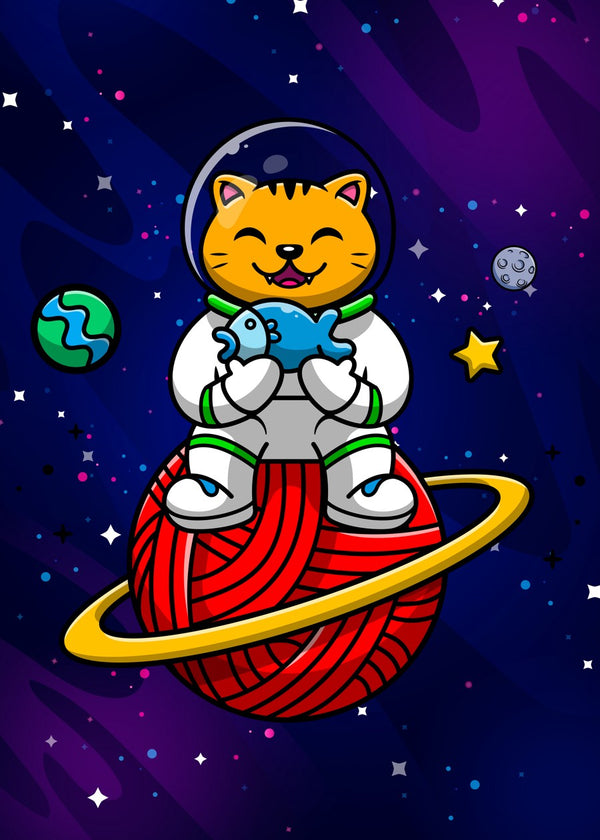 Space cat & fish