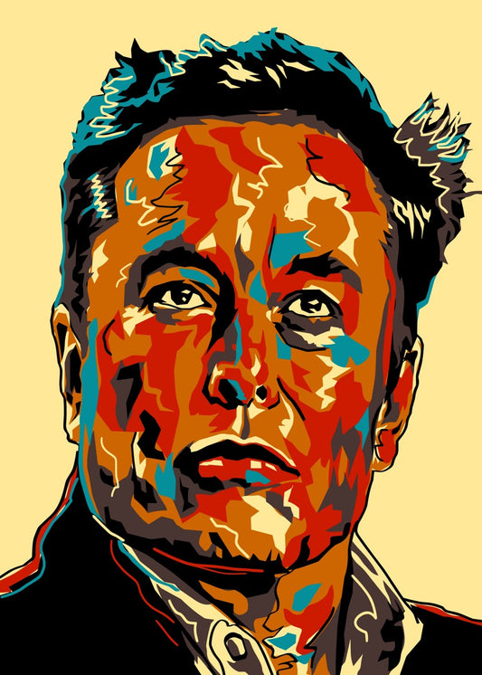 Elon Musk Portrait Pop Art