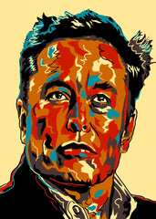 Elon Musk Portrait Pop Art
