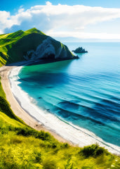 Mountain cliff beach