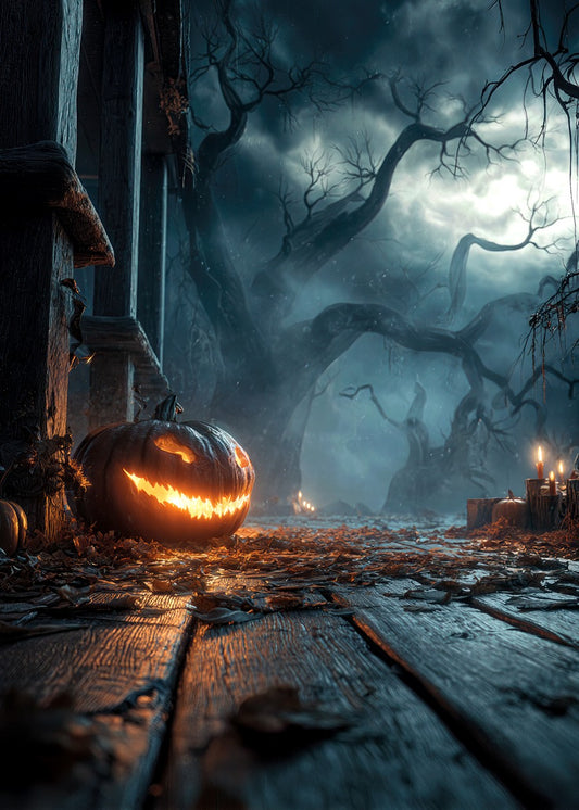 Sinister Pumpkin On Porch