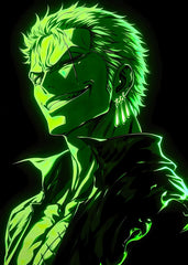 roronoa zoro neon art