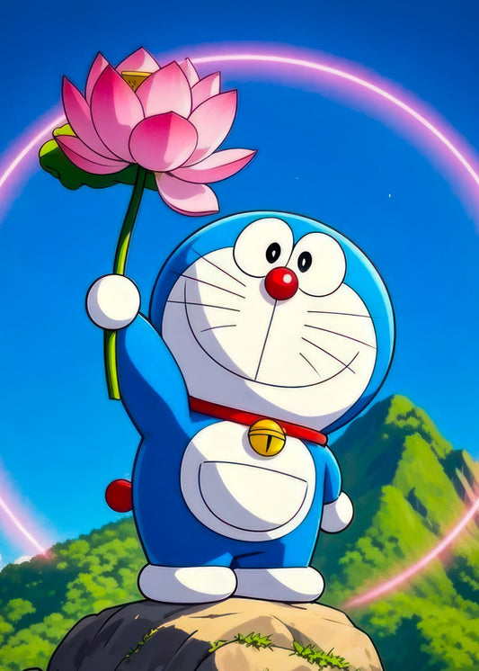 Doraemon with Lotus