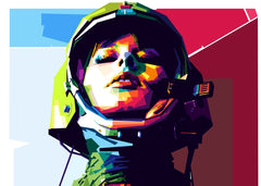 Astronaut Girl WPAP Popart
