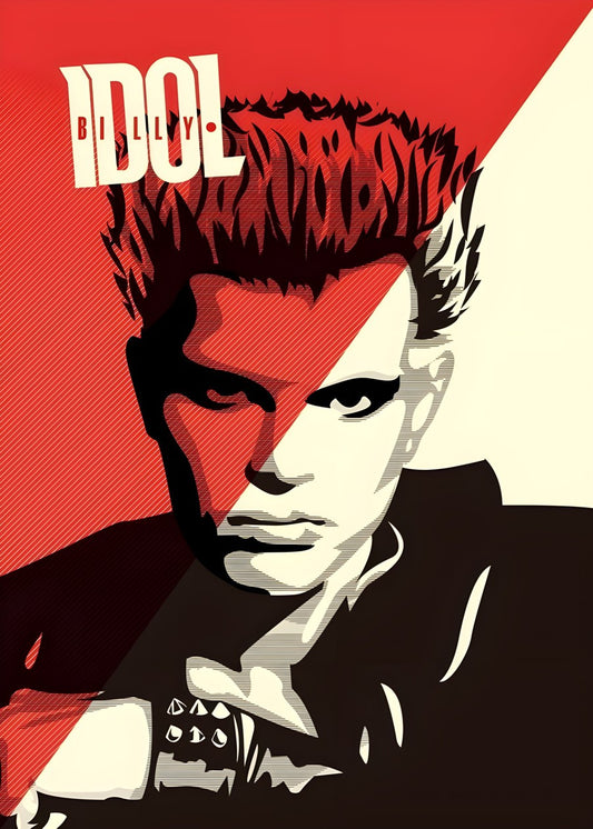 Billy Idol Red and White Art
