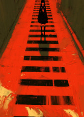 Red Corridor with Schoolgirl