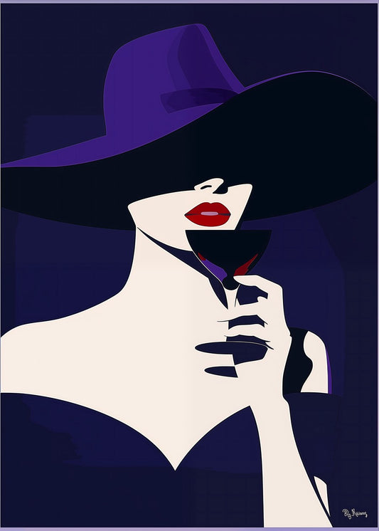 Elegant Woman in Purple Hat