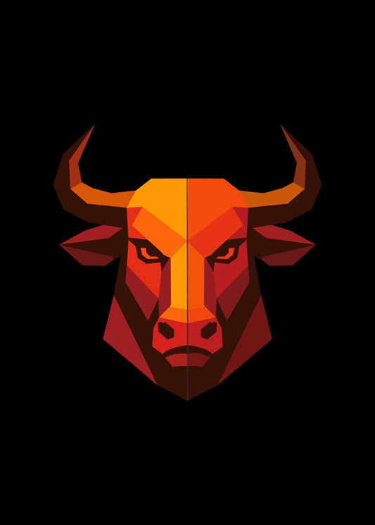 Geometric Buffalo Head Poster 