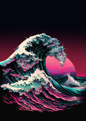 Retro Hokusai Wave
