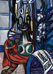“Large Still Life Interior (Blue)” by Max Beckmann