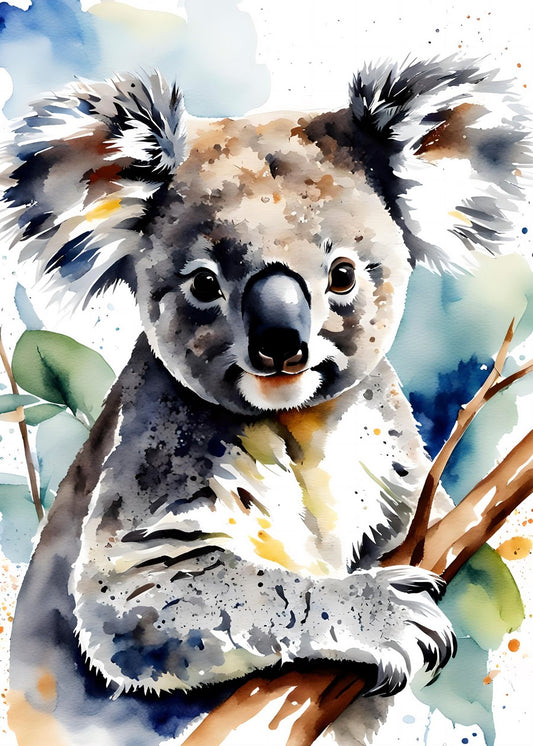 Koala Bear Watercolor Painting