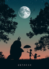 My Neighbor Totoro under the moon