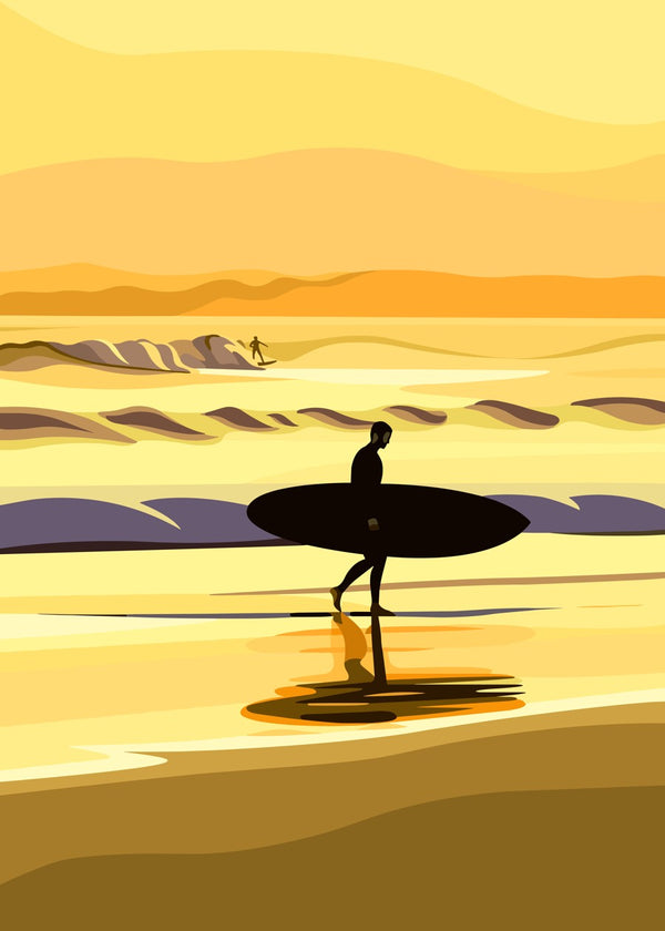 Tranquil Surfscape in Yellow