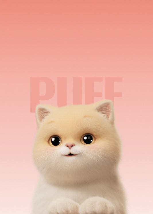 Cute cat puff