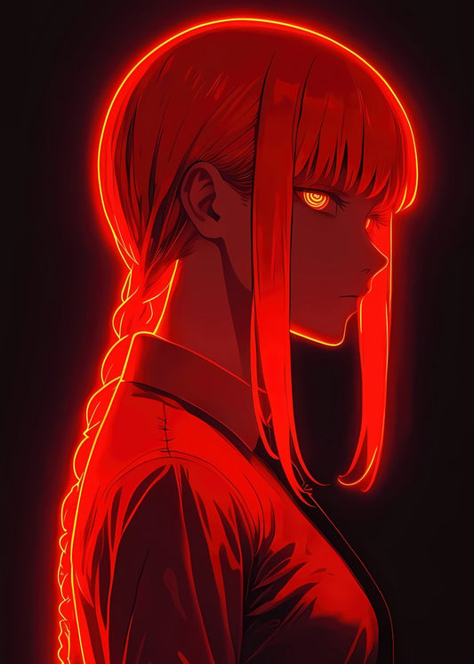 Makima Red Glow Portrait, Chainsaw man