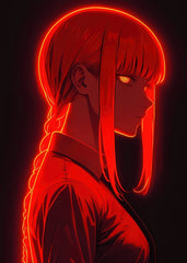 Makima Red Glow Portrait, Chainsaw man