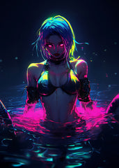Neon Anime Girl Cyberpunk