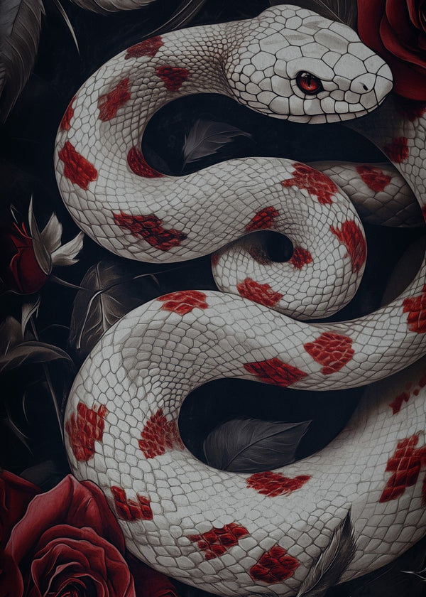 White and Red Patch Snake