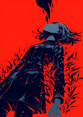 Red and Blue Anime Style