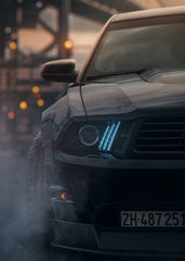 Dust black Ford Mustang 