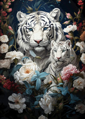 White Tiger Mother and Cub