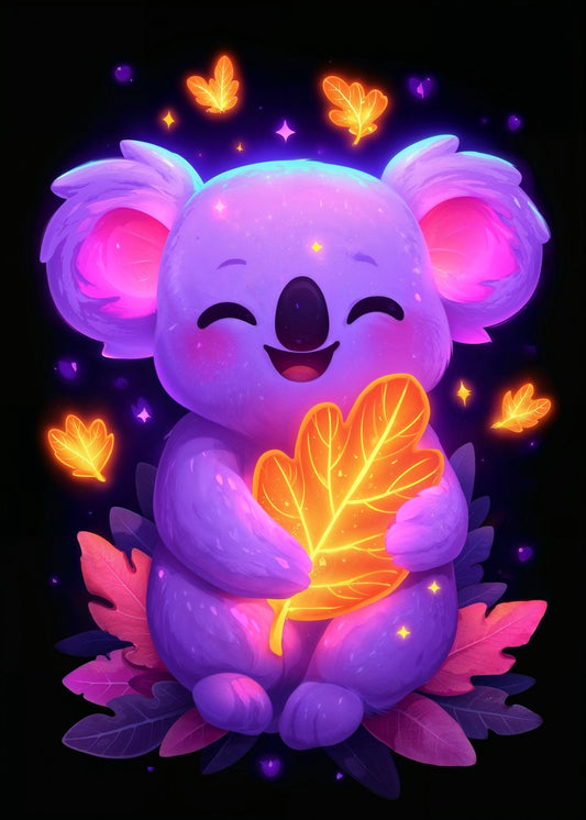 Kawaii Koala with Leaf